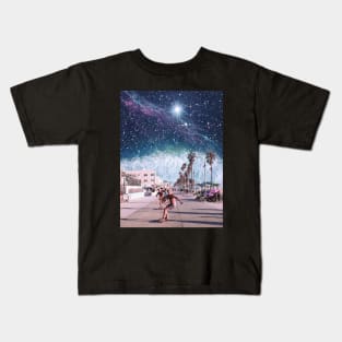 Starry Waves - Space Aesthetic, Retro Futurism, Sci Fi Kids T-Shirt